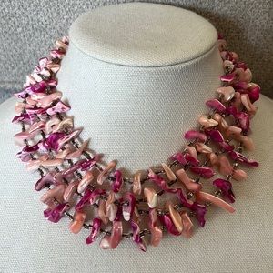 Pink Sea Shell Vintage Japan Collar Necklace